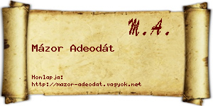 Mázor Adeodát névjegykártya